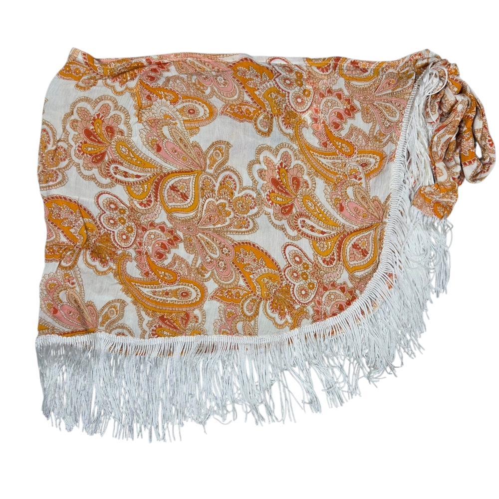 Nasty Gal Paisley Fringe Tie Sarong Skirt Boho Size 4